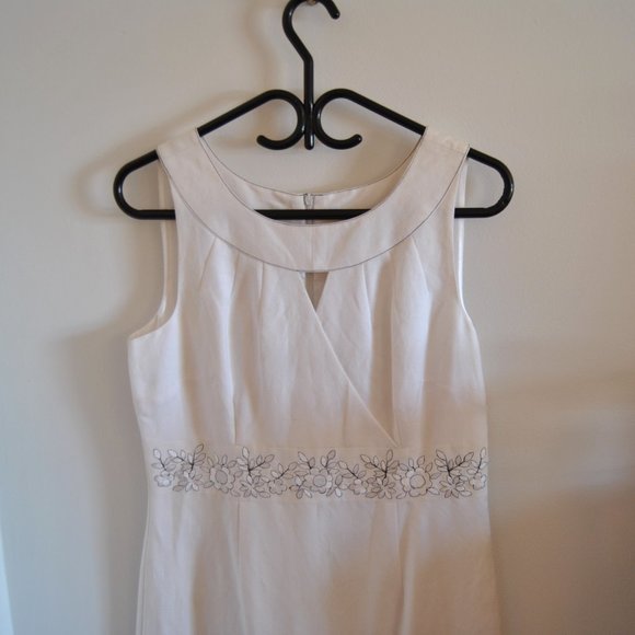🇨🇦 NWOT Lynn Cantin White Linen Dress - Size 8 - Picture 1 of 8